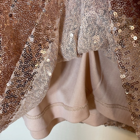NWT Lulus Light Up The Night Champagne Sequin Shift Dress - Picture 6 of 12